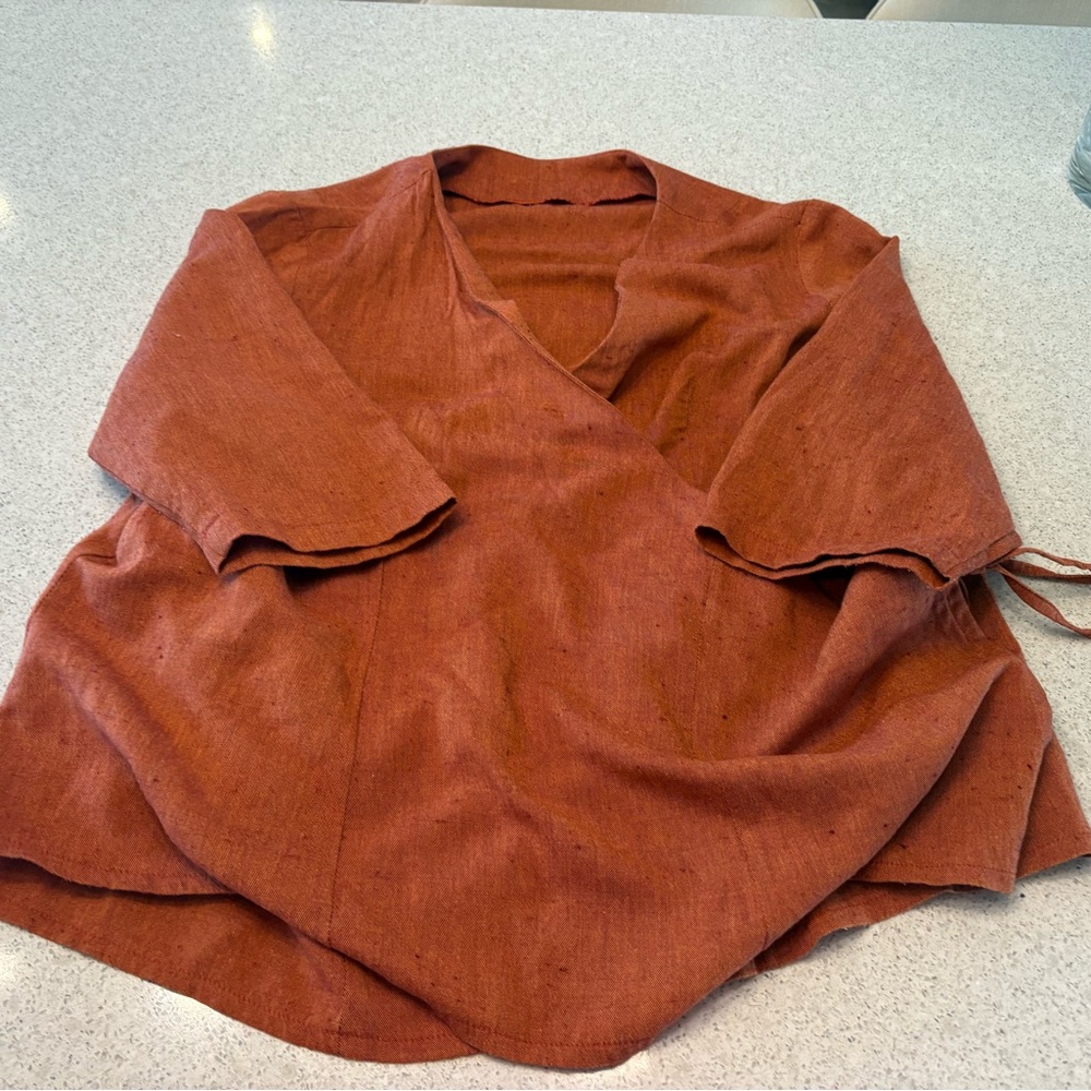 Rust Orange Wrap Top